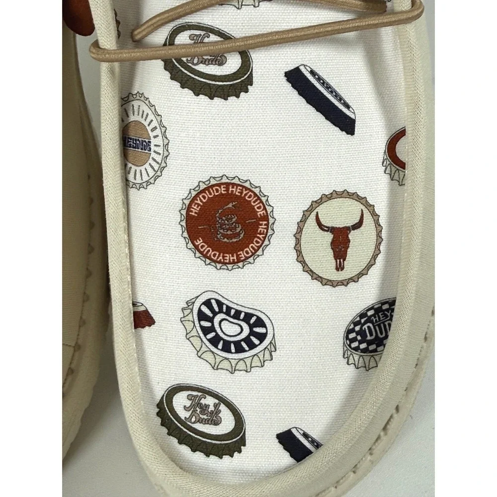 Hey Dude Wally Spring Breakr Beer Bash Ivory Multi Mens Size 9 41285-1MV NEW
